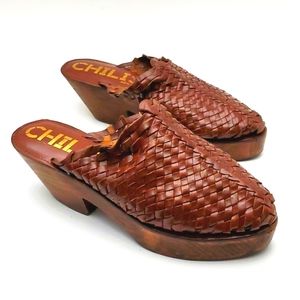 CHILIS Size 10 Ladies Leather Platform Sandal